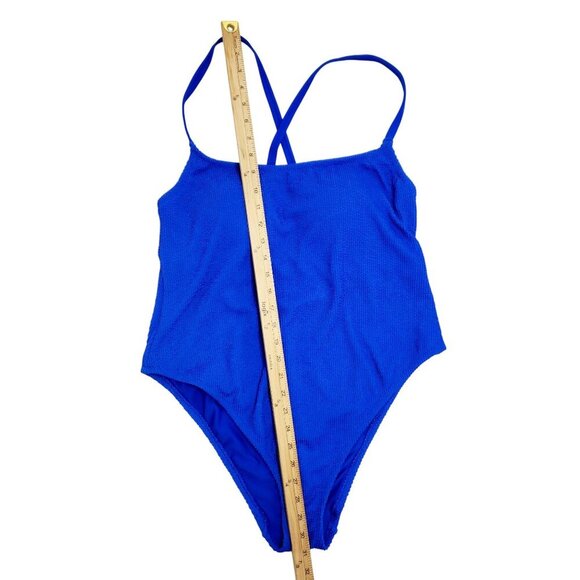 Shade & Shore Womens Blue One-Piece Swimsuit With Cross-Back Straps Size 18 - Picture 5 of 7